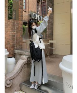 スカート | スウェット秋冬 レディース ドッキング ロングジャケット パーカー スウェット アウター 無地 ボトムズ 運動 ウエストゴム ジップアップ