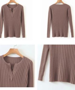 ニット・セーター | 大人可愛い ニットトップス きれいめ シンプル リブニット重ね着 長袖 カットソー Vネック オフィスカジュアル ニットセーター