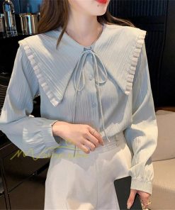 シャツ・ブラウス | ブラウス トップス プリーツ オフィスカジュアル 通勤 リボン付き レディース 韓国 ファッション 通学 カジュアル エレガント 優雅 OL オシャレ 通勤 上品 細身