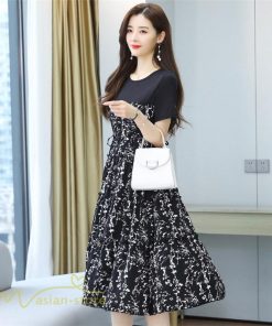 ミディアム | ワンピース Aライン レディース 着痩せ 上品 カジュアル 半袖 切り替え 小花柄 きれいめ 上品 大きいサイズ 30代 大きいサイズ 大人 20代 40代 お出かけ