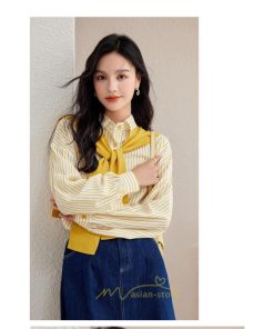 シャツ・ブラウス | ブラウス トップス レディース シフォン ボーダー柄 フォーマル スーツ インナー オフィス カジュアル 入学式 入園式 卒業式 母 七五三 受験 ママ 卒園式