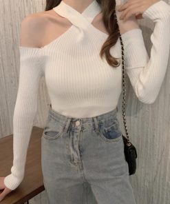 Tシャツ・カットソー | ニットトップス ホルターネック 肩出し