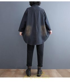 シャツ・ブラウス | デニムシャツワンピ ワンピース ロング 長袖 デニム 送料無料 大きいサイズ マタニティ 体型カバー 春 夏 秋 冬 50代 20代 30代 40代 おしゃれ