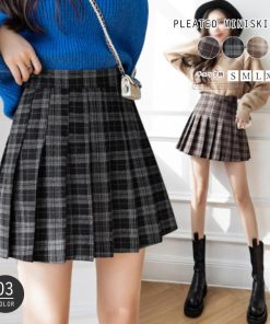 ミニスカート | 韓国風チェック柄プリーツミニスカート