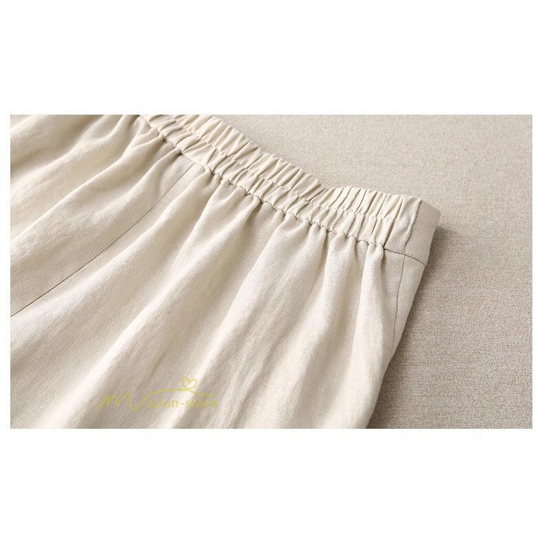 ワイドパンツ | パンツ レディース ロング丈 コットン 麻混 カジュアル 無地 40代 50代 リネン 夏 秋 カジュアル ロングパンツ 大きいサイズ 30代 20代 3色 上品