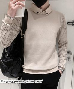 ニット・セーター | セーター メンズ ビジネス レイヤード風 カジュアル ボーダー カッコウイイ 秋 冬 20代 30代 着回し メンズトップス シンプル 40代 50代 大きいサイズ