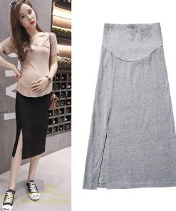 スカート | Aラインマタニティウェア 着痩せ レディース 着痩せ 上品 大きいサイズ 裾口スリット 産前 妊婦 薄手 サマー 日常 夏服 マタニティお出かけ