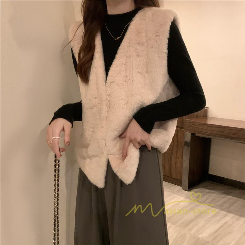 ベスト | ファーレディース 秋冬 ショート丈 アウター ジレ 羽織り 前開き ボタン カーディガン 袖なし 送料無料 コーデ フェイクファー ノーカラー