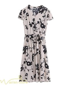 ミディアム | ワンピース 膝丈 カジュアル レディース 花柄 半袖 ｖネック ミディアムワンピイース Aラインワンピース 上品 夏 20代 サマーワンピース 40代 30代 きれいめ