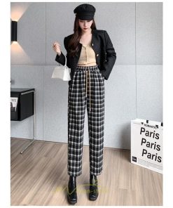 チノ・テーパード・ジョガー・スキニーパン | テーパードパンツ パンツ レディース ボトムス 美脚 楽ちん 体型カバー チェック柄 ハイウエスト お出掛け 20代 10代 細見え 高見え 送料無料 脚長 ロング