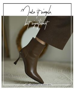 ブーツ | ショートブーティー ハイヒール レディース 可愛い おしゃれ 靴 美脚 脚長 通勤 秋 冬 サイドジッパー パンプス 大人 ピンヒール 高級感