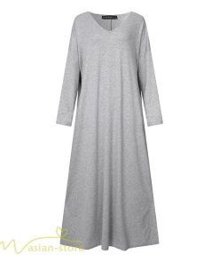 マキシ | ワンピース 長袖 無地 Tシャツワンピース レディース 着痩せ ゆったり マキシワンピ Vネック カジュアル 体型カバー Aラインワンピース 秋 フレア カジュアル