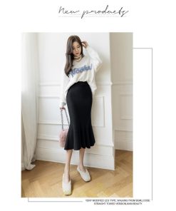 スカート | ロングレディース ウエストゴム きれいめ 会社 高身長 低身長 マーメイド 歩きやすい 着痩せ ニット 2022秋冬新作 セクシー 韓国ファッション 大人上品