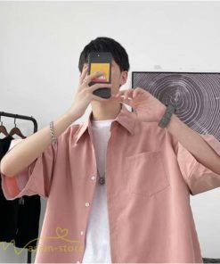シャツ | 半袖 着痩せ 日常 おしゃれ カジュアル 韓国風 無地 新作 2021 夏コーデ ライトアウター ポケット 通勤通学 トップス ワイドゆったり 人気 上品