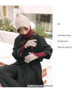 レディース | ニット帽 目出し帽 フェイスマスク ウール 女子ニットキャップ 女性用スキー帽子 耳カバー あったか 防寒対策 冬 2022新作　