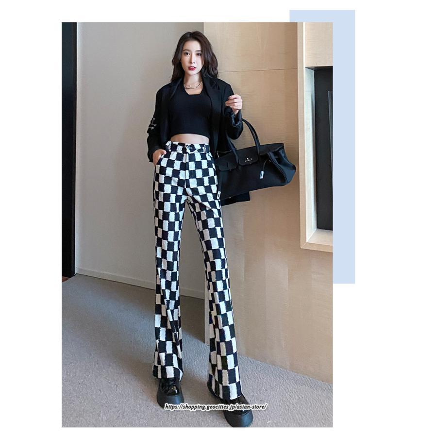 チノ・テーパード・ジョガー・スキニーパン | パンツ レディース フレアパンツ ロングパンツ チェック柄 カジュアル ハイウエスト ワイドパンツ トレンド かわいい おしゃれ 楽ちん お出かけ 送料無料 デート