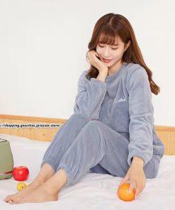 パジャマ ルームウェア | パジャマ ルームウェア レディース 秋冬 モコモコ 長袖パジャマ フランネル ルームウェア 暖かい 上下セット 厚手部屋着 可愛い ホームウェア 寝巻き 室内