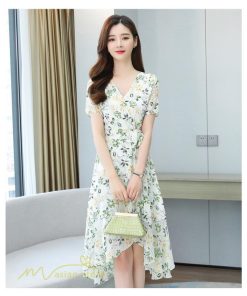 ミディアム | ワンピース レディース 40代ワンピース 花柄 きれいめ おしゃれ Vネック 膝丈 夏 新作 カジュアル 半袖 Aラインワンピース 40代 エレガント 20代 30代 きれいめ