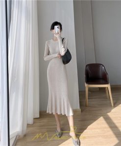 ニットワンピース | レディース 冬 きれいめ ニットフレア ロング おしゃれ マーメイド 秋冬 送料無料 おしゃれ 20代30代40代50代 デート 通勤 可愛い