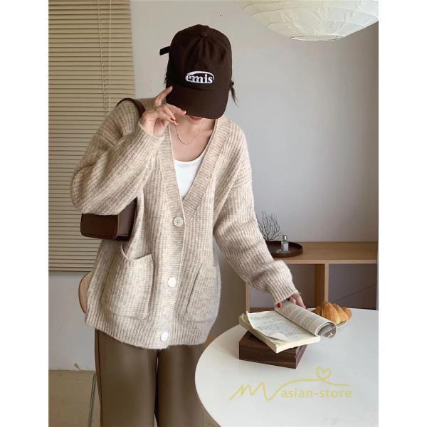 カーディガン | ニットフロントボタン レディース 2way 羽織り 秋冬 アウター ニットアウター セーター 長袖 トップス 通学通勤 20代30代 ゆったり ポケット