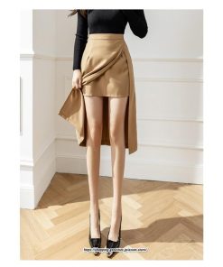 スカート | ロングレディース ボトムス  ロング 秋冬 40代 50代 コーデ 送料無料 スリット 着痩せ 韓国ファッション Aライン セクシー ハイウエスト
