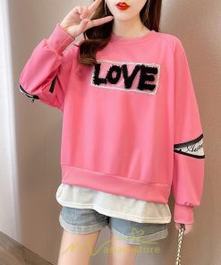 パーカー | トレーナー Tシャツ ロングT 切り替え スウェット トップス レディース 秋 冬 春 コーデ カジュアル お出かけ 丸ネック 可愛い ゆる 体型カバー