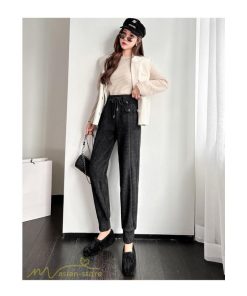 チノ・テーパード・ジョガー・スキニーパン | テーパードパンツ 厚手 裏起毛 レディース パンツ ロング丈 着痩せ ウエストゴム 秋冬コーデ 白 黒 おしゃれ ハイウエスト 暖かい 防寒 カジュアルパンツ