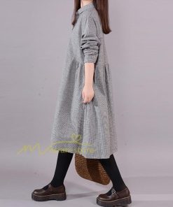 ミディアム | シャツワンピ 2WAY カーディガン 長袖 ロング 無地 体型カバー ワンピース アウター レディース チェック柄 通学通勤 お出かけ OL 春秋 20代/30代/40代/50代