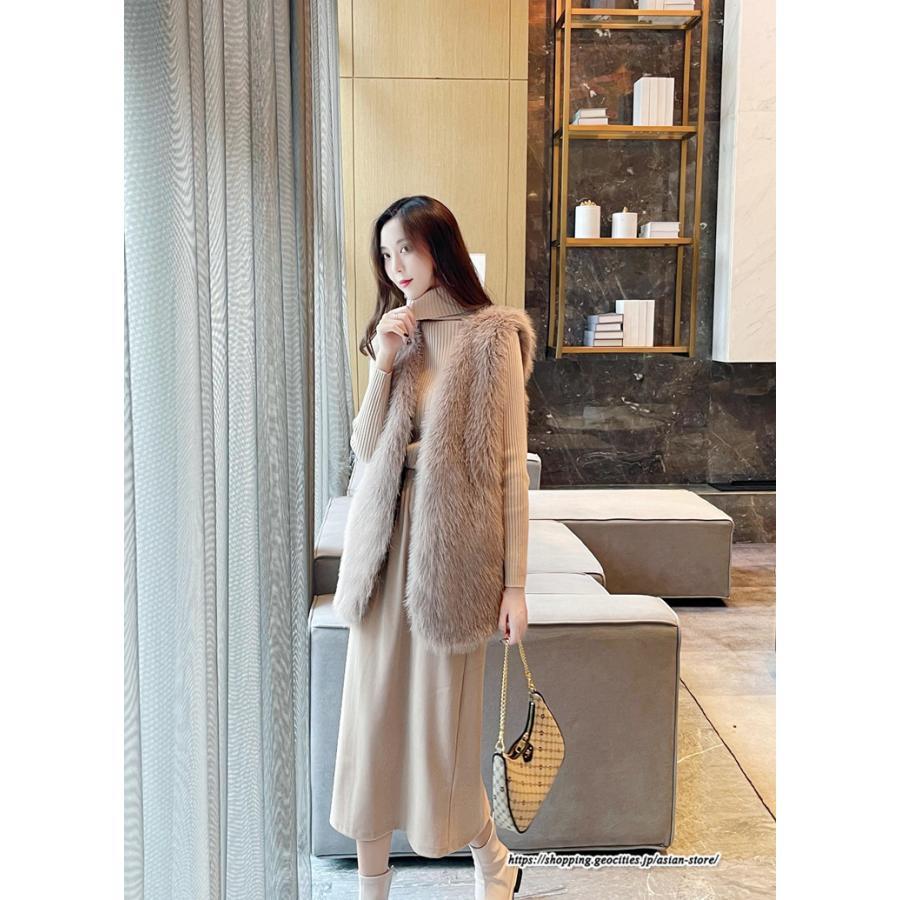 ベスト | ボリュームフェイクファーファー毛皮レディース 冬 フェイクファー 毛皮コート アウター ノースリーブ ふわふわ ジレ 秋冬 前開き