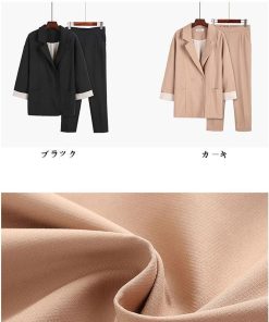 パンツスーツ | レディース 秋 春 テーラードジャケット カジュアルスーツ 30代40代 ゆったり 制服 OL フォーマル 事務服 オフィス