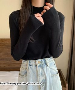 ニット・セーター | カットソー ニット レディース リブニット 長袖 秋冬 春 トップス スリム ストレッチ インナー 無地 プルオーバー 通学通勤 長袖ニット 長袖カットソー 着痩せ