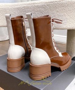 ショートブーツ | ブーツ レディース 編み上げブーツ 編み上げ ミドルブーツ 春 疲れない 靴  厚底 春ブーツ ブラウン ショート 緩め 二次会 パーティー 旅行 通勤 黒 歩きやすい