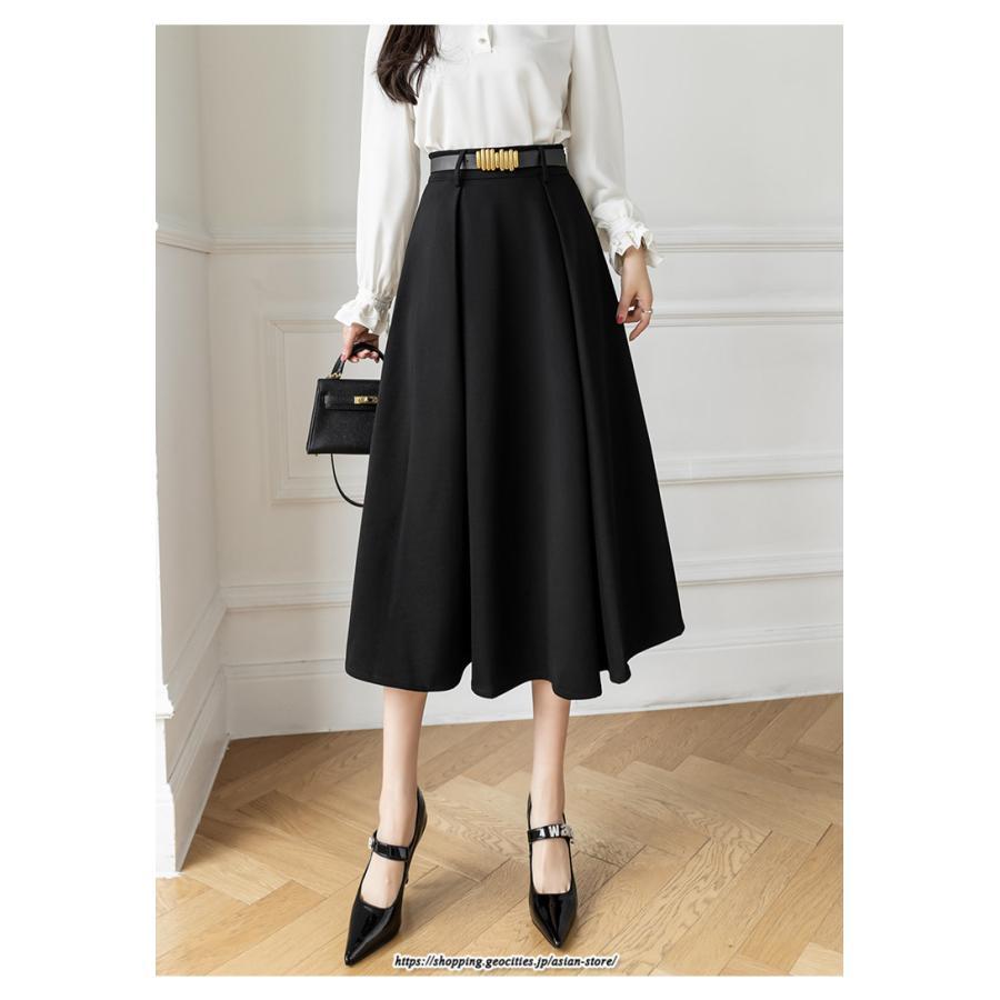 スカート | フレアロングロング丈 ミモレ丈 Aラインベルト付き 通勤 20代 30代 40代 50代 上品 コーデ 着痩せ 高見え 送料無料