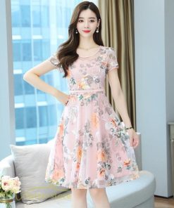 ミディアム | ワンピース レディース 半袖 膝丈 ミディアムワンピース 花柄 きれいめ おしゃれ カジュアル 大きいサイズ お出かけ 40代 フェミニン 上品 エレガント 30代