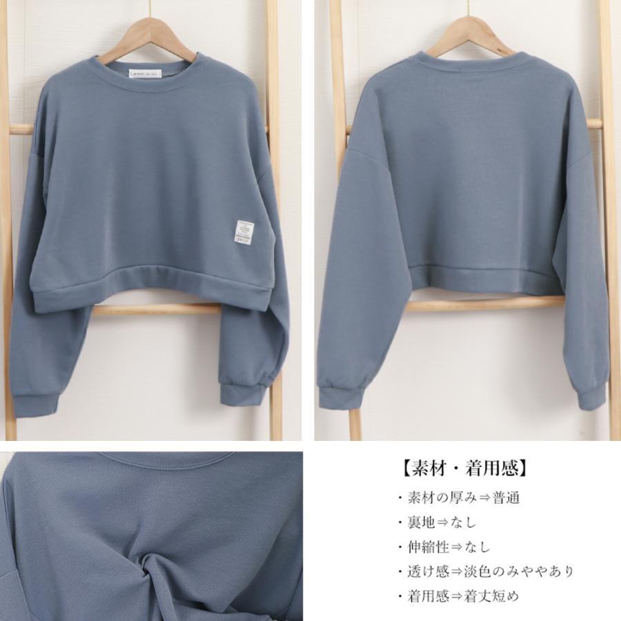 Tシャツ・カットソー | ショート丈スウェット レディース 韓国風