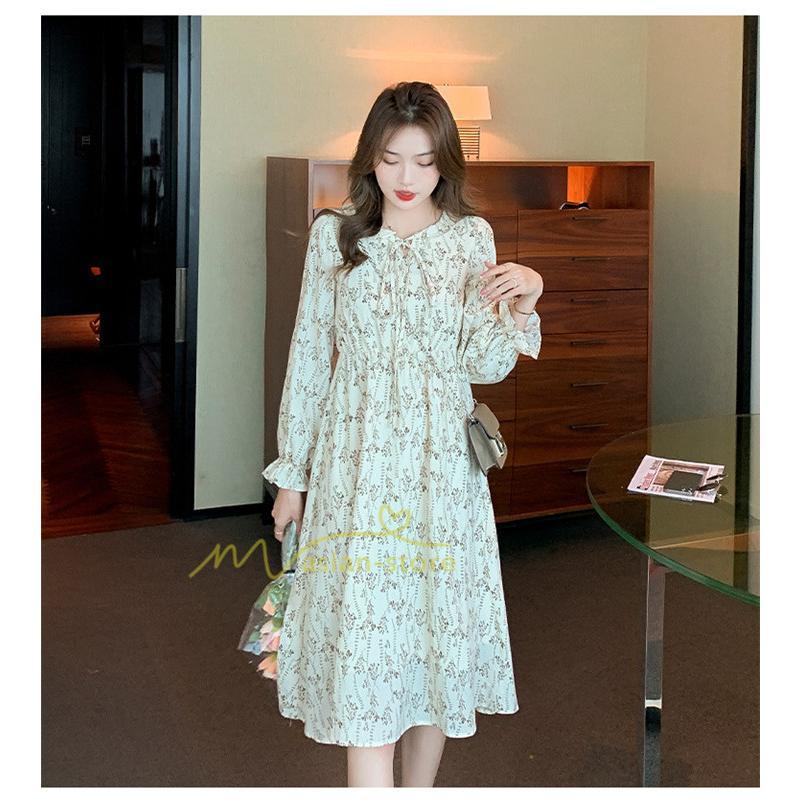 ミディアム | ワンピース レディース 長袖 膝丈ワンピー 春秋 きれいめワンピース オフィス ハイウエスト 春夏新作 通勤通学 カジュアル お出かけ 20代30代40代 エレガント