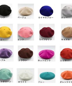 ベレー帽 | ベレー帽ニット/レディース帽子秋冬帽子レディースベレー帽全14色イエロー