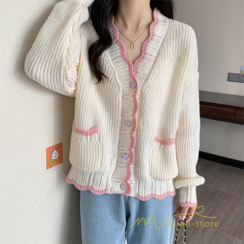 カーディガン | 2022秋冬ニットアウター レディース ニットニット セーター 長袖 羽織り フロントボタン 可愛い トップス 20代40代 通学通勤