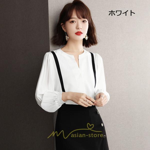 シャツ・ブラウス | ブラウス レディース シャツ 長袖 オフィス フォーマル スーツ インナー 白 シフォン ビジネス 着痩せ お仕事 通勤 高級感 上品 おしゃれ OL