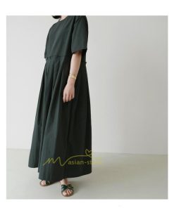 マキシ | ワンピース プリーツ Aライン 夏ワンピース 春 夏 秋 半袖 ロング マキシ丈 ロングワンピース お出かけ マキシワンピース カジュアル 着痩せ 20代30代40代50代