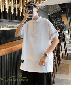 Tシャツ | ポロシャツ シャツ メンズ 薄手 夏新作 カジュアル 無地 トップス サマーシャツ カットソー おしゃれ ゆったり ギフト 大きいサイズ プレゼント 黒 白