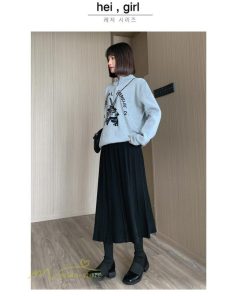 スカート | マタニティレディース ニット 秋冬 2022新作 産前産後 きれいめ 無地 ゆったり 妊婦服 マタニティウェア ハイウエスト ウエスト調整 Aライン