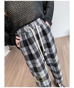 チノ・テーパード・ジョガー・スキニーパン | テーパードパンツ パンツ レディース ボトムス 美脚 楽ちん 体型カバー チェック柄 ハイウエスト お出掛け 20代 着痩せ 10代 30代 2022年新作 40代