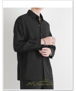 シャツ | メンズ トップス 長袖カジュアル開襟無地 白ビジネス 春 春服 秋 秋服 半袖 夏服 20代 落ち感 トレンド 30代 40代 50代