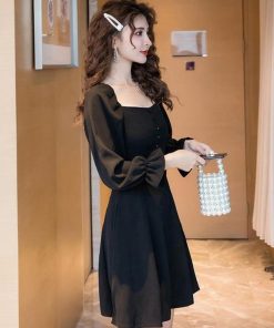 ワンピース | スクエアネック レディース黒