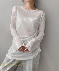 tシャツ・カットソー | Tシャツ Tシャツ レディース 無地 長袖 トップス カジュアルTシャツ おしゃれ クルーネック 秋服 夏秋 インナー 日常感 大きいサイズ 薄手 タック ゆったり 上品