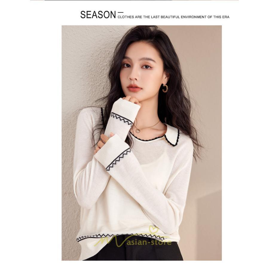 ニット・セーター | ニット レディース トップス 長袖 セーター プルオーバー シンプル 着痩せ 20代30代40代50代 お出かけ オシャレ 日常着 可愛い 部屋着 カジュアル