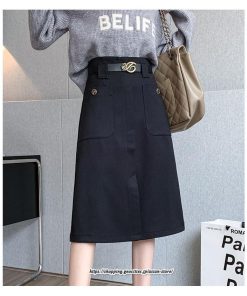 スカート | ミモレ丈 ひざ丈 レディース スリット リゾート 体型カバー 着痩せ Aライン 上品 2022新作 オシャレ キレイめ 韓国風 ポケット 秋冬