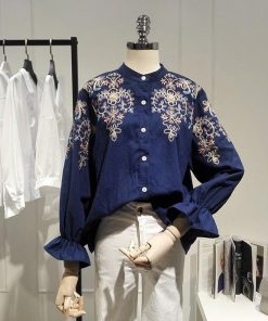 シャツ・ブラウス | 即日発送 シャツ ブラウスシャツ レディーストップス 刺繍シャツ フリル袖 40代 50代 花 長袖シャツ 春シャツ 夏秋 オフィス 大人 20代 通学 上品 30代 通勤