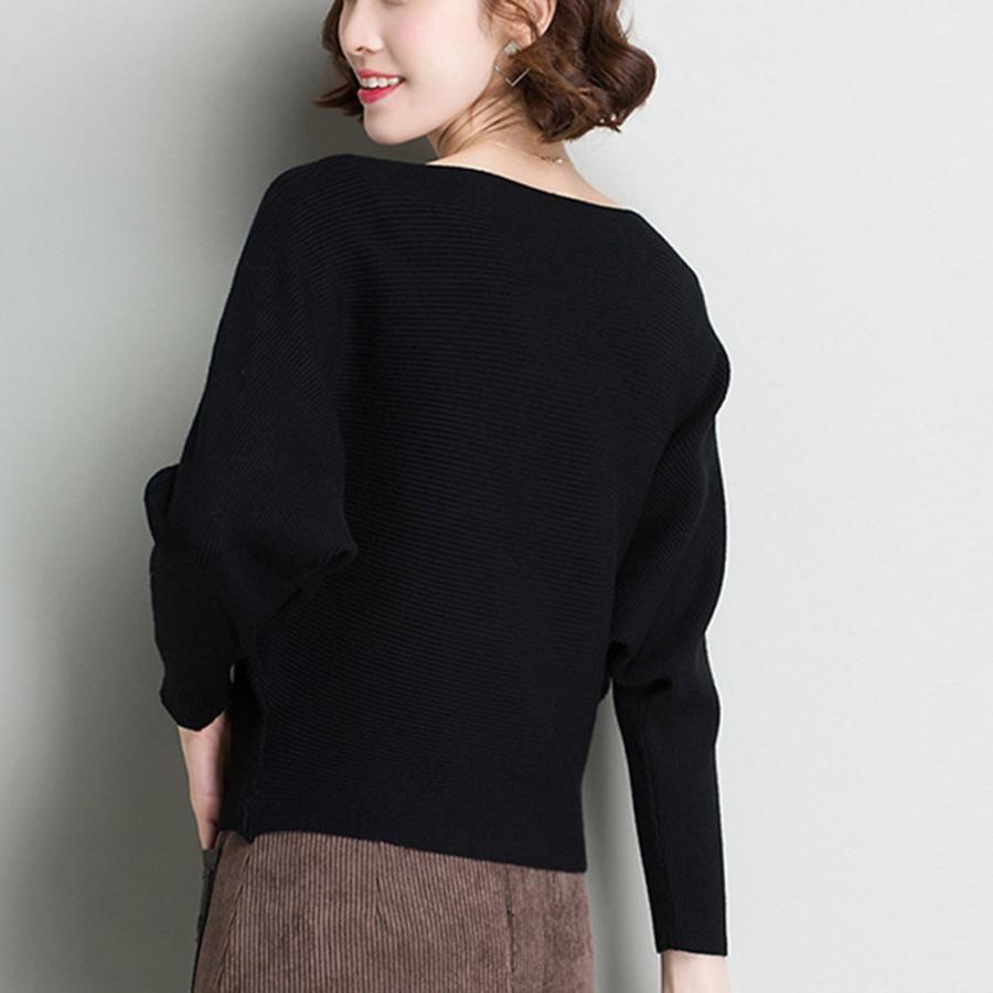 ニット・セーター | ニットトップス ボートネック長袖